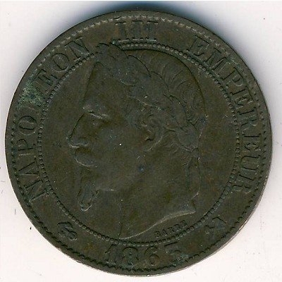 Франция 5 сантимов 1863 год