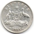 Австралия 6 пенсов 1955 год