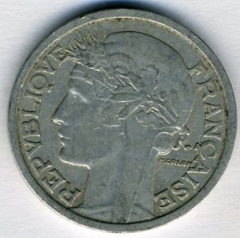 Франция 2 франка 1958 год