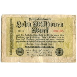 Германия (Веймарская Республика) 10000000 (10 миллионов) марок 1923 год - F-