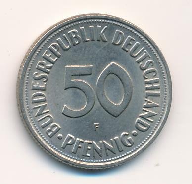 ФРГ 50 пфеннигов 1950 год (F)