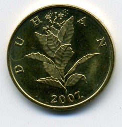 Монета Хорватия 10 лип 2007 год - Табак обыкновенный