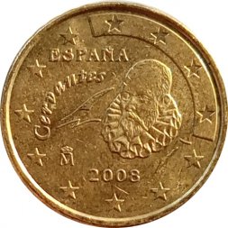 Испания 10 евроцентов 2008 год