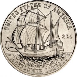 США 25 центов 2026 год - Мэйфлауэрское соглашение (P)