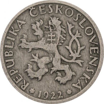 Чехословакия 1 крона 1922 год