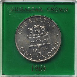 Гибралтар 1 крона 1969 год (в капсуле)