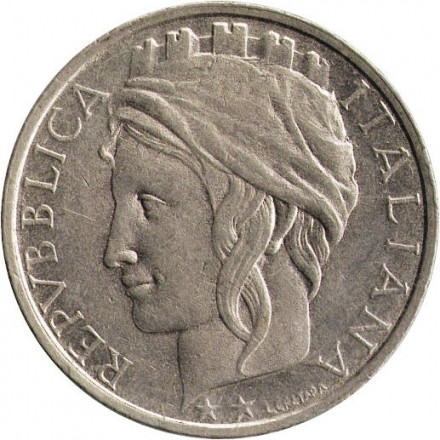 Италия 100 лир 1993 год (большая голова, &quot;L.CRETARA&quot; около гурта)