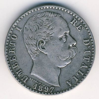 Италия 2 лиры 1897 год