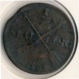 Швеция 1/2 скиллинга 1827 год