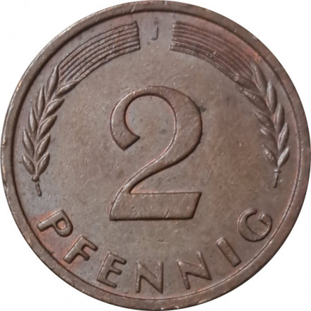 ФРГ 2 пфеннига 1959 год (J)