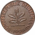ФРГ 2 пфеннига 1959 год (J)