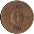 Швеция 1 эре 1956 год - Король Густав VI Адольф