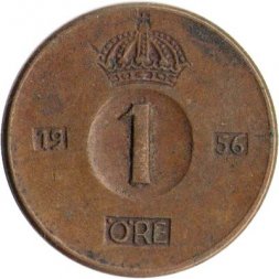 Швеция 1 эре 1956 год - Король Густав VI Адольф