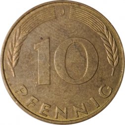 ФРГ 10 пфеннигов 1991 год (J)