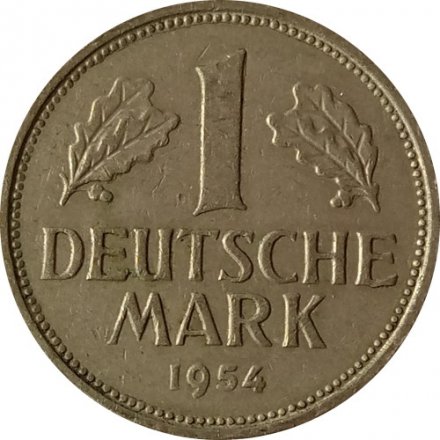 ФРГ 1 марка 1954 год (J)