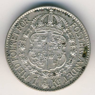 Швеция 1 крона 1928 год