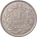 Швейцария 1/2 франка 1985 год 