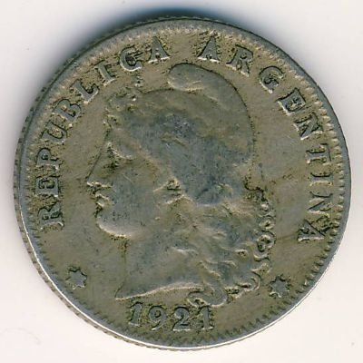 Аргентина 20 сентаво 1921 год