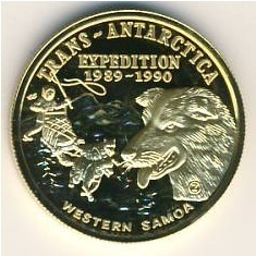 Монета Самоа 50 тала 1988 год