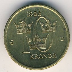 Швеция 10 крон 1993 год