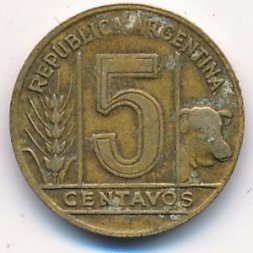 Аргентина 5 сентаво 1950 год