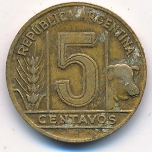 Аргентина 5 сентаво 1950 год