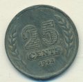 Нидерланды 25 центов 1942 год