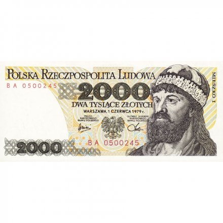 Польша 2000 злотых 1979 год - UNC