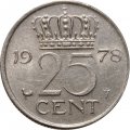 Нидерланды 25 центов 1978 год