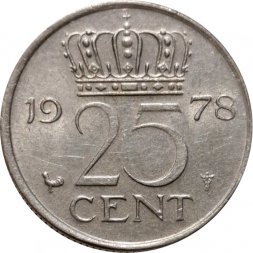 Нидерланды 25 центов 1978 год