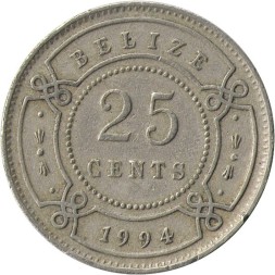 Белиз 25 центов 1994 год