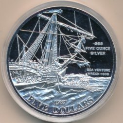 Бермудские острова 5 долларов 1987 год
