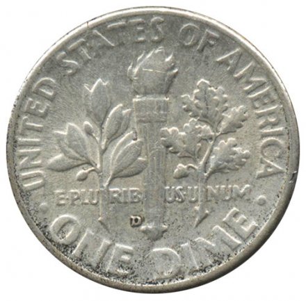 США 1 дайм (10 центов) 1949 год - Рузвельт (D)
