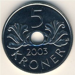 Норвегия 5 крон 2003 год