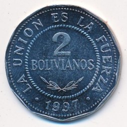 Боливия 2 боливиано 1997 год