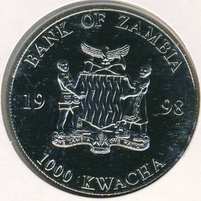 Замбия 1000 квача 1998 год - Принцесса Диана