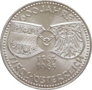 Австрия 50 шиллингов 1963 год - 600 лет Тиролю