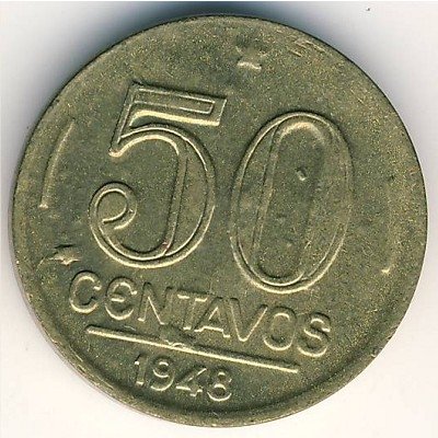 Бразилия 50 сентаво 1948 год
