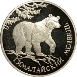 Россия 1 рубль 1994 год - Гималайский медведь