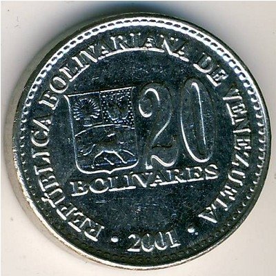 Венесуэла 20 боливаров 2001 год