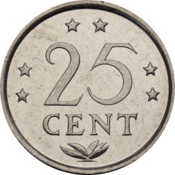 Антильские острова 25 центов 1985 год