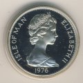 Остров Мэн 1 крона 1976 год - 100-летие конного трамвая (серебро)