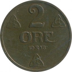 Норвегия 2 эре 1936 год