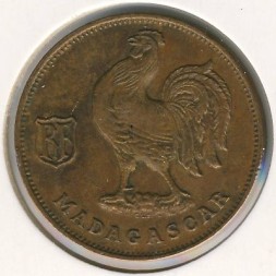 Монета Мадагаскар 1 франк 1943 год