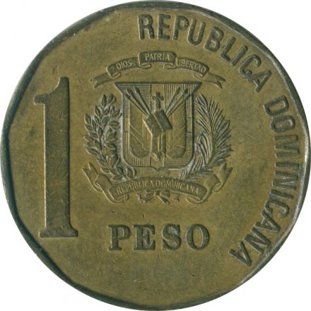 Доминиканская республика 1 песо 1992 год - Хуан Пабло Дуарте (&quot;DUARTE&quot; на бюсте)