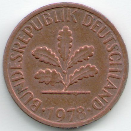 ФРГ 1 пфенниг 1978 год (G)