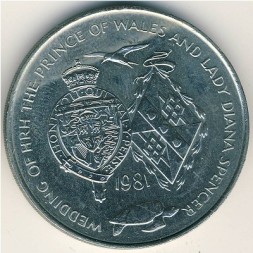 Монета Остров Вознесения 25 пенсов 1981 год