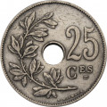 Бельгия 25 сантимов 1909 год BELGIQUE