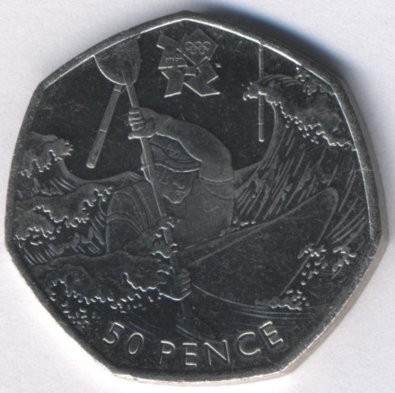 Великобритания 50 пенсов 2011 год - Гребля на байдарках и каноэ