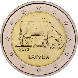 Латвия 2 евро 2016 год - Сельское хозяйство Латвии